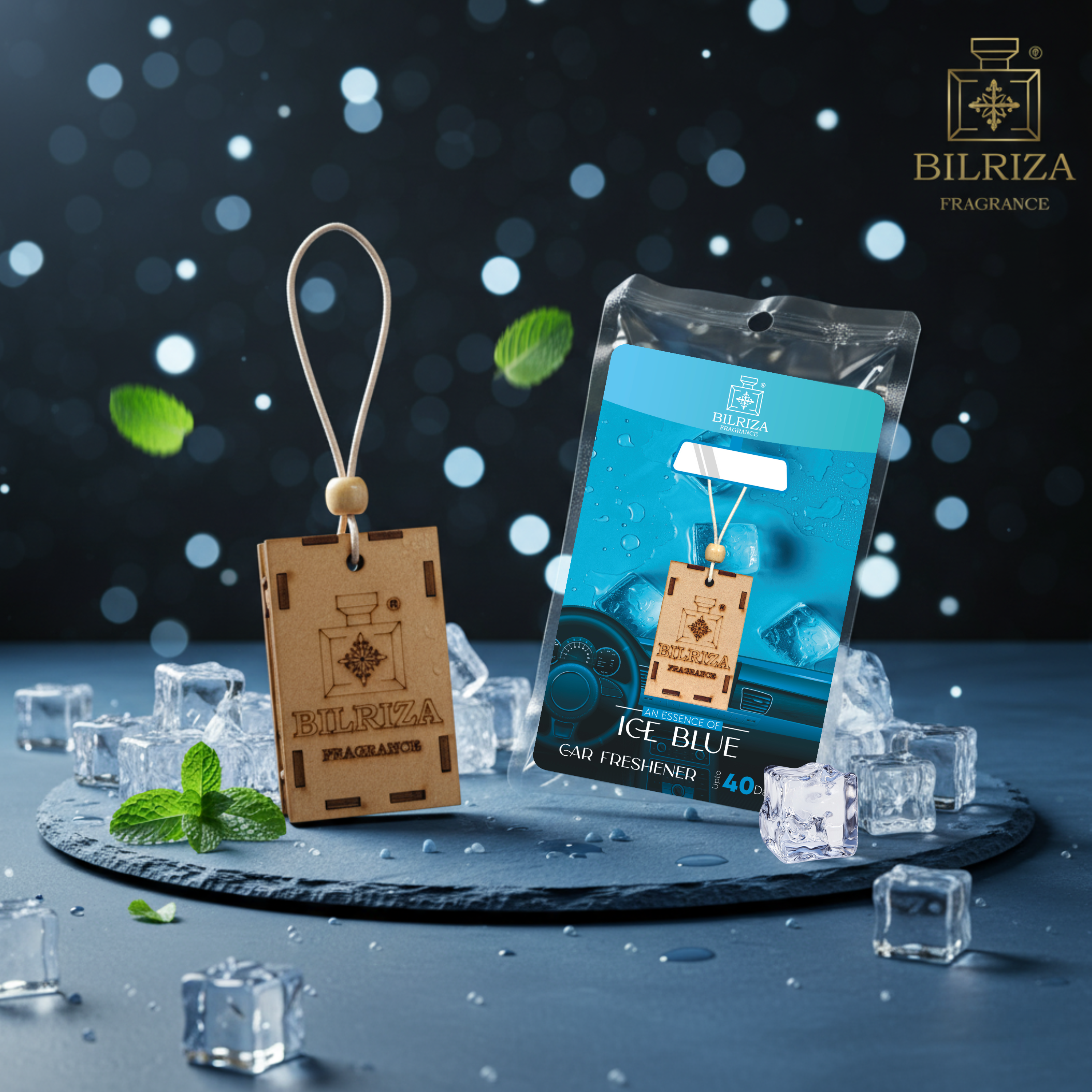Bilriza Fragrance Ice Blue Car Air Freshener Hanging – Stylish & Effective Odor Eliminator