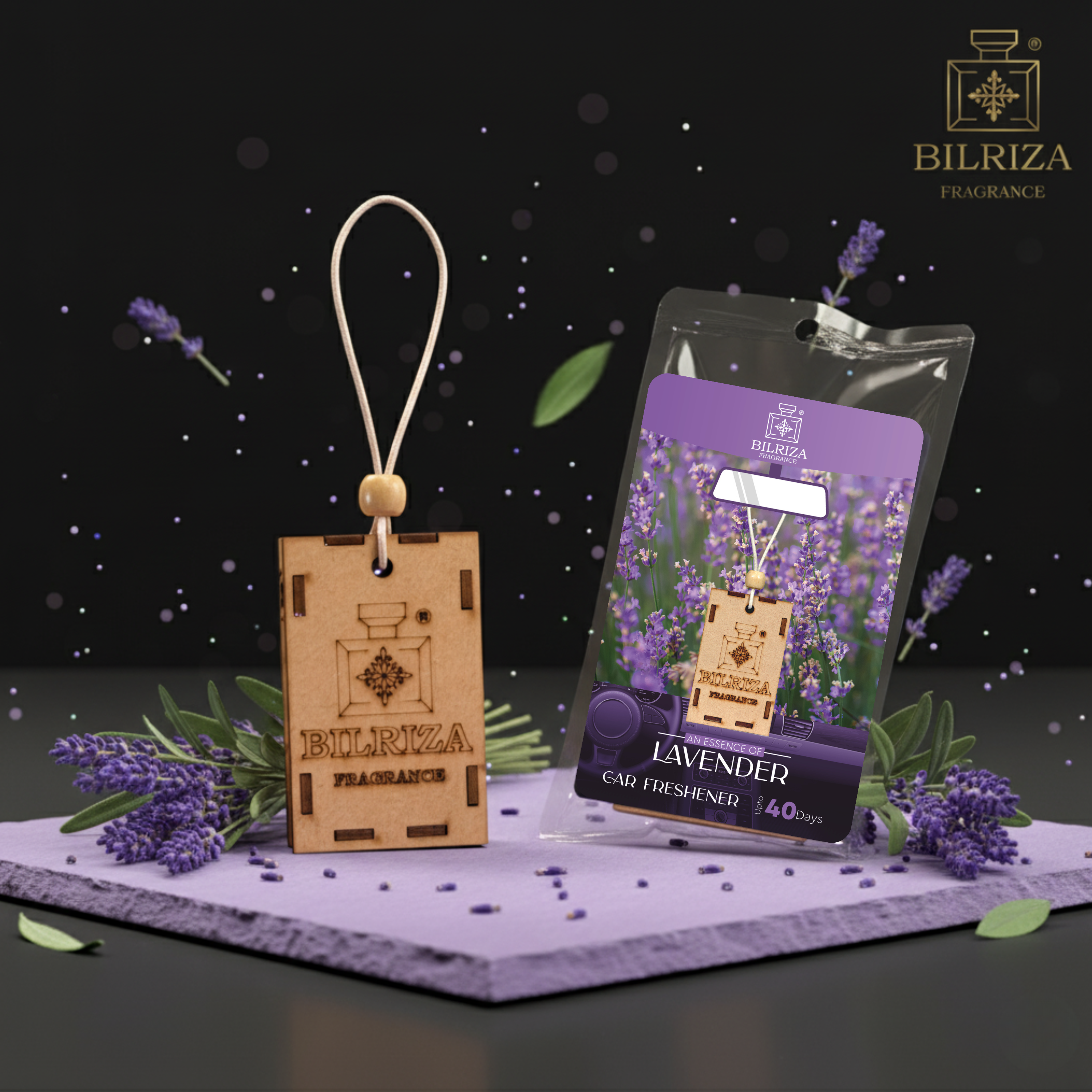 Bilriza Fragrance Lavender Hanging Car Air Freshener – Refresh Your Car with Calming Fragrance