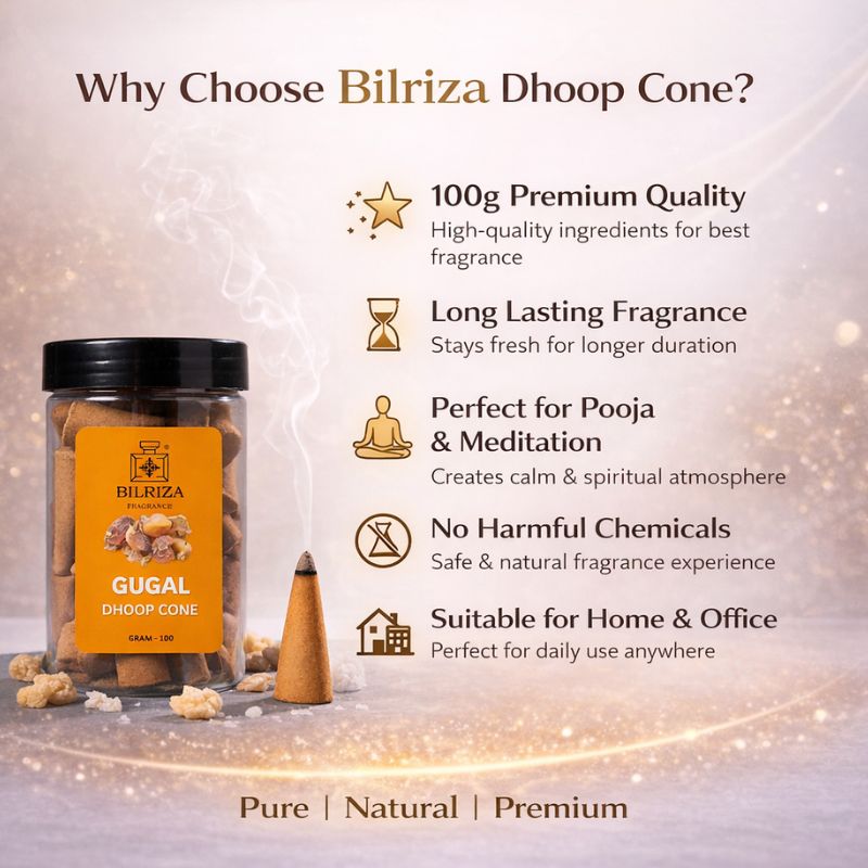 Bilriza Fragrance Gugal Fragrance Dhoop Cones – Traditional Resin Aroma for Meditation & Rituals