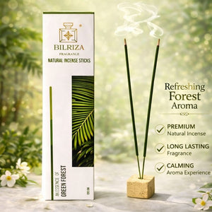 Bilriza Fragrance Green Forest Incense Sticks – Natural Woody Agarbatti for Relaxation (100gm 1 each)