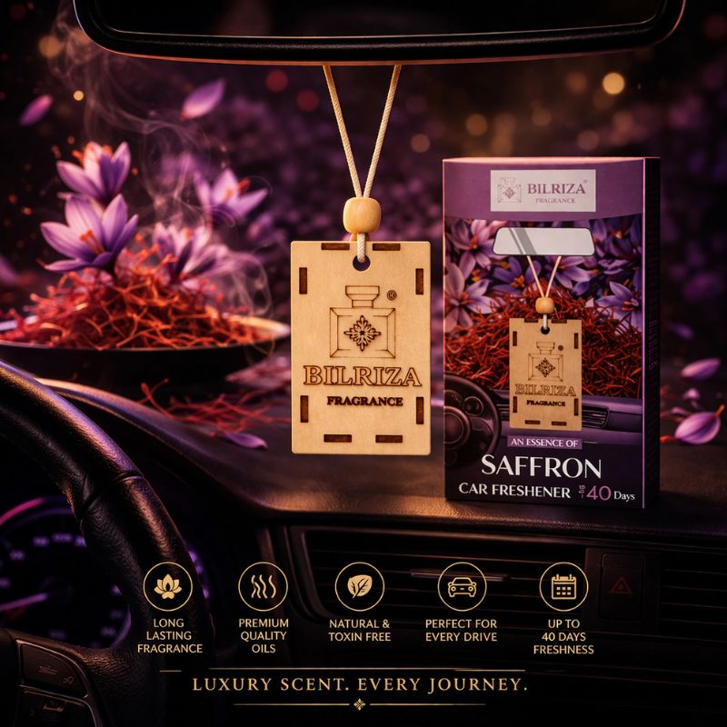 Bilriza Fragrance Saffron Car Air Freshener Hanging – Premium Scent for Elegant Driving