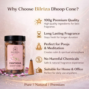 Bilriza Fragrance Fantasia Fragrance Dhoop Cones – Exotic Aroma for Home, Meditation & Puja