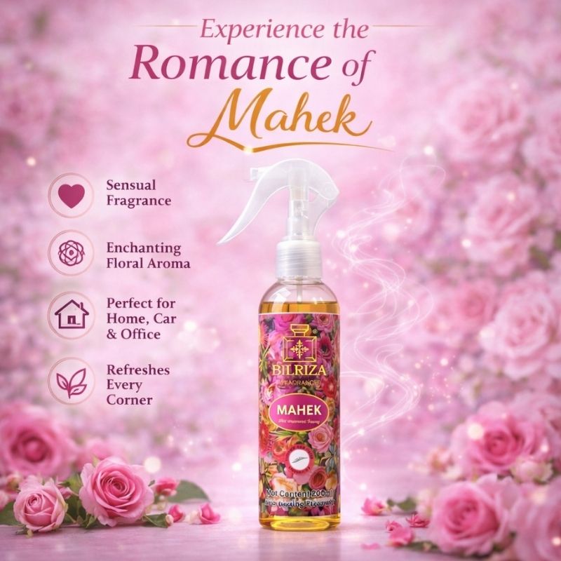 Bilriza Fragrance Mahek Room Spray – Refreshing Air Freshener Spray for Home & Office 200ml