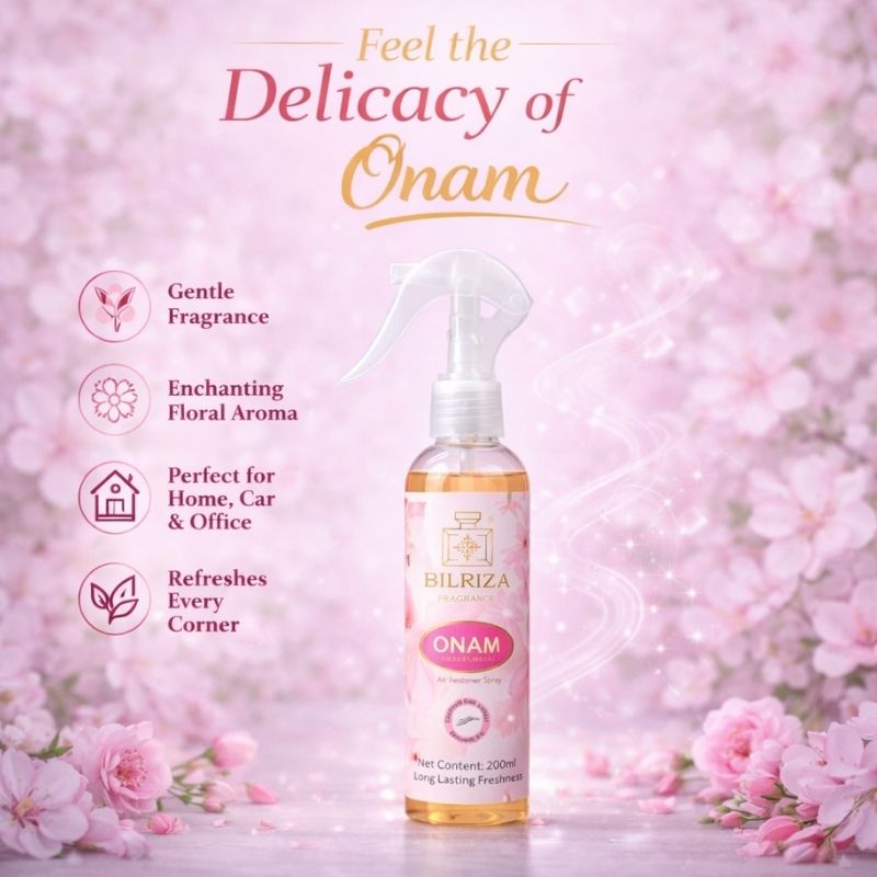 Bilriza Fragrance Onam Room Spray – Refreshing Air Freshener Spray for Home & Office 200ml