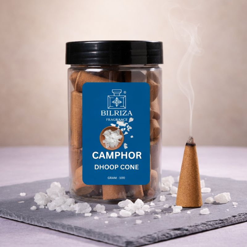 Bilriza Fragrance Camphor Fragrance Dhoop Cones – Natural Air Purifier for Puja & Meditation