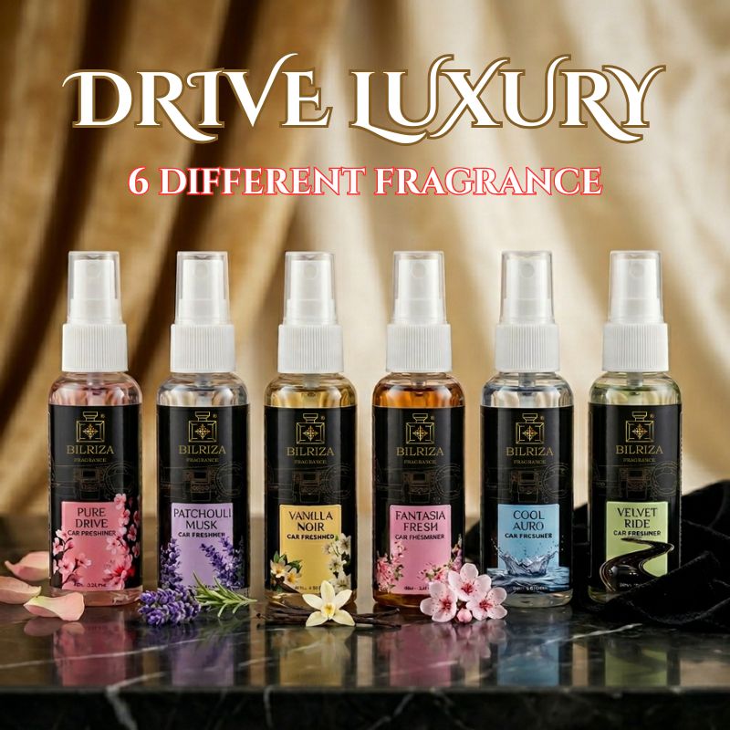 Bilriza Fragrance Fantasia Fresh Car Freshener Perfume with Wooden Hanging Card | Long Lasting Car Perfume 60ml