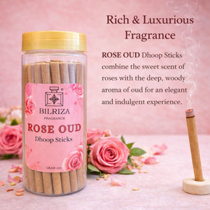 Bilriza Fragrance Rose Oud Bambooless Incense – Long Lasting Aroma, No Charcoal, No Bamboo