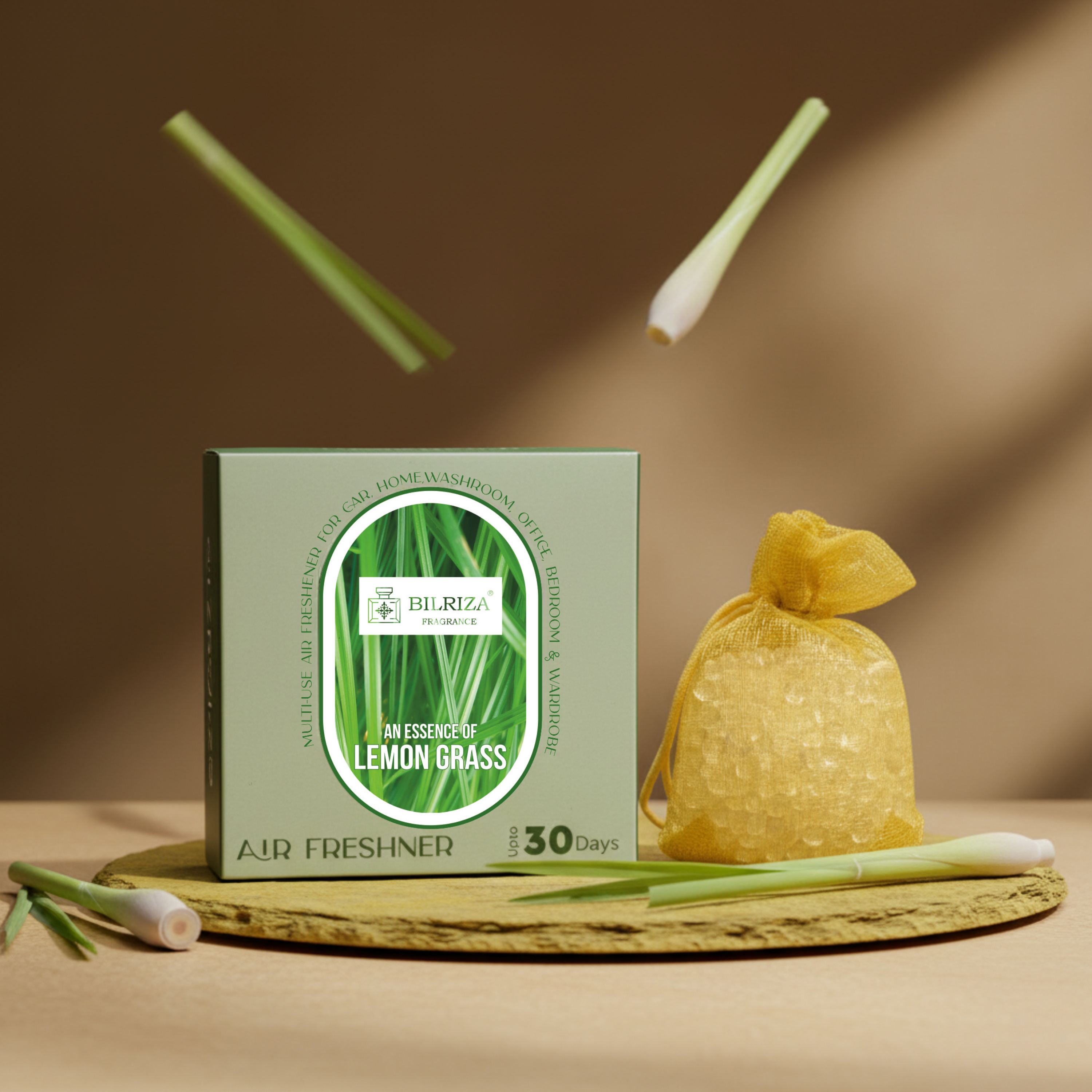 Bilriza Fragrance Lemon grass Scented Bag – Natural Hanging Air Freshener for Home & Office