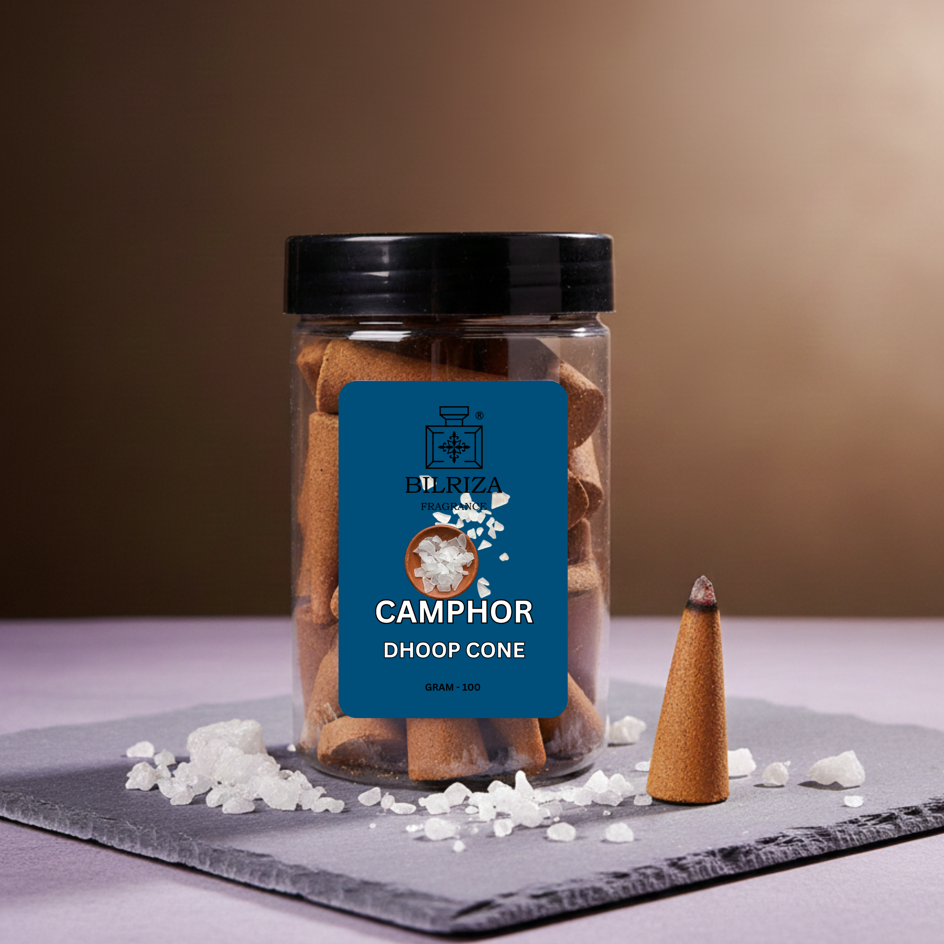 Bilriza Fragrance Camphor Fragrance Dhoop Cones – Natural Air Purifier for Puja & Meditation