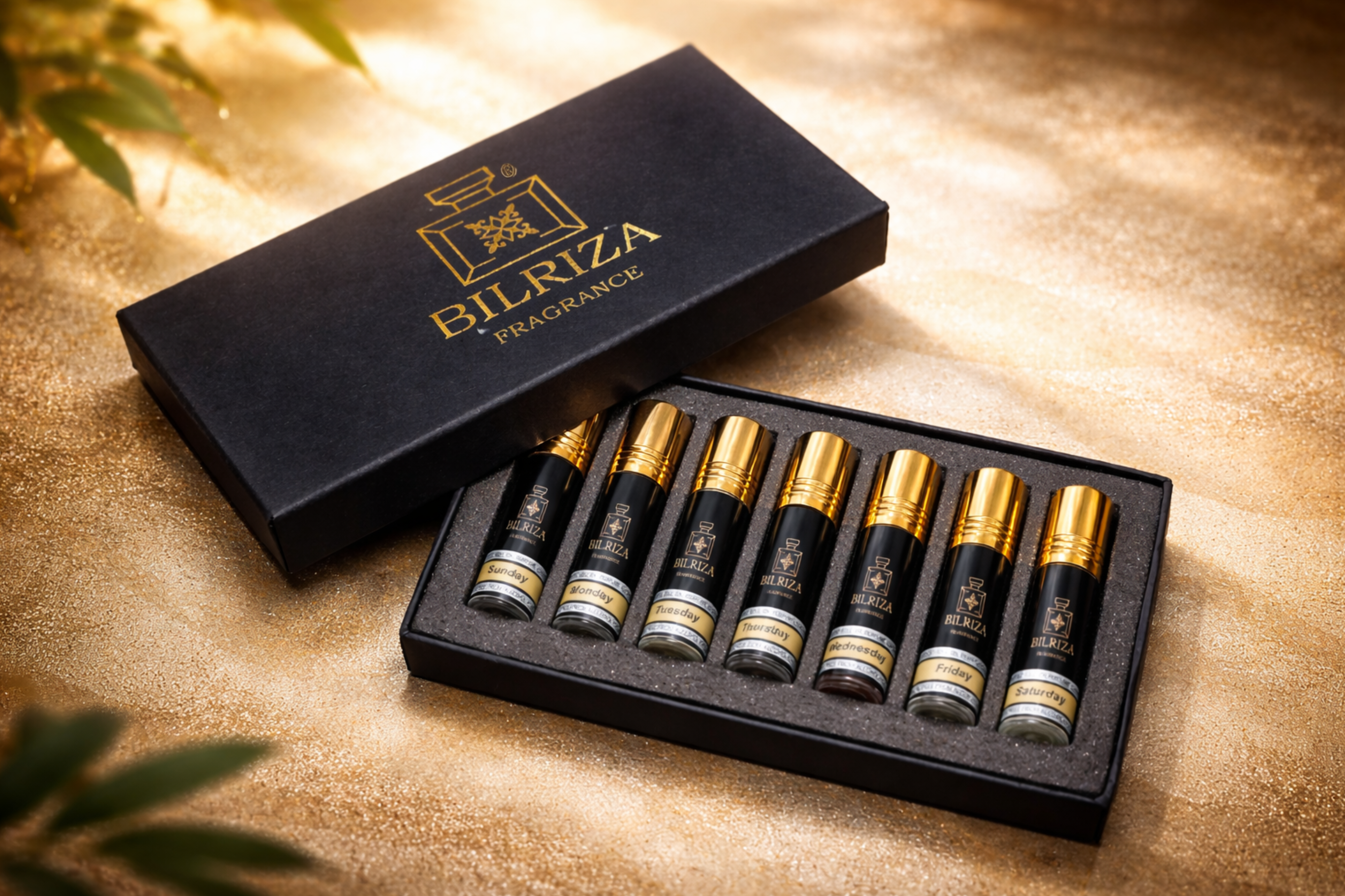 Bilriza Fragrance 7 Day 7 Attar Roll-On Gift Set – Unisex, Alcohol-Free, 42ml