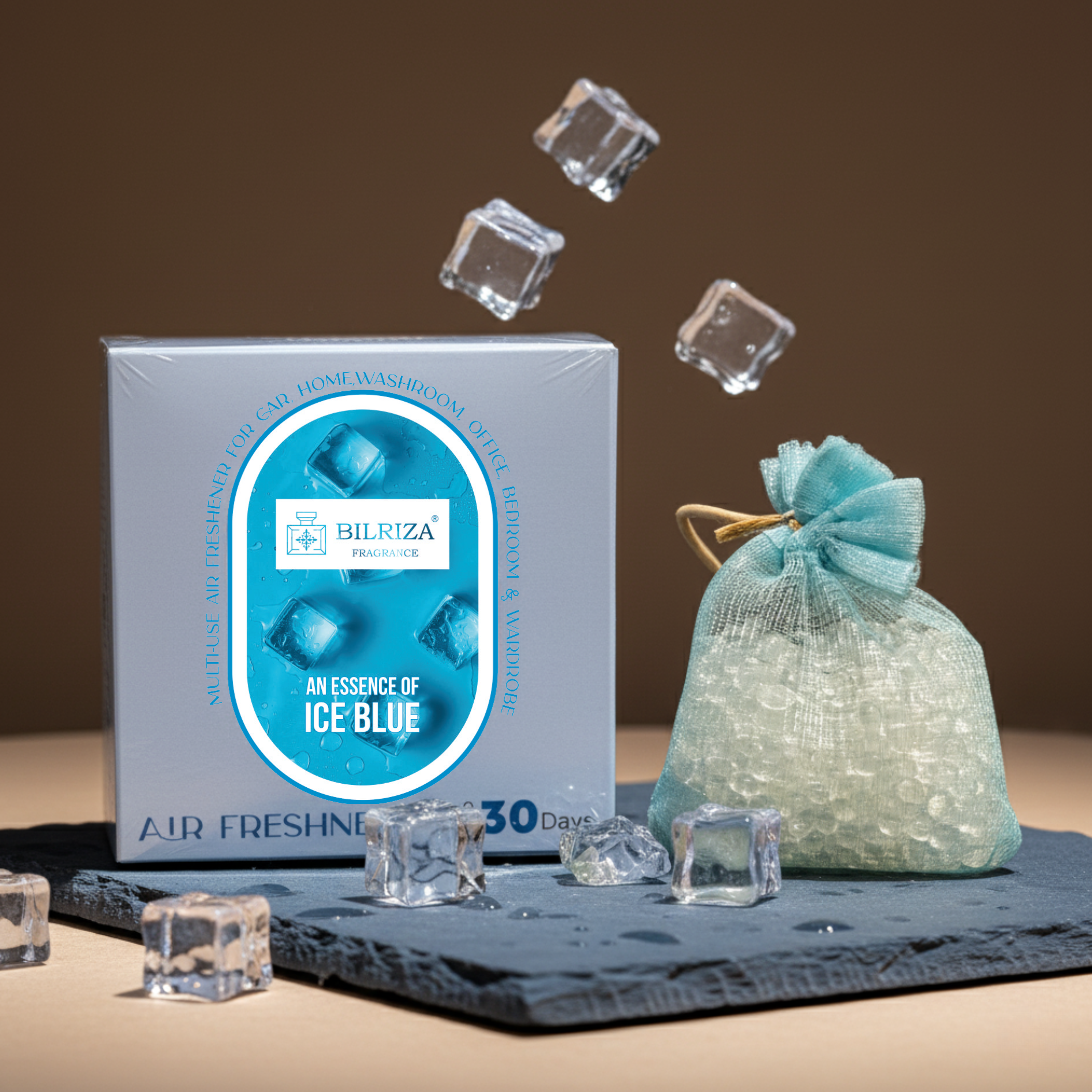 Bilriza Fragrance Ice Blue Hanging Bag Air Freshener – Crisp & Clean Aroma for Any Space