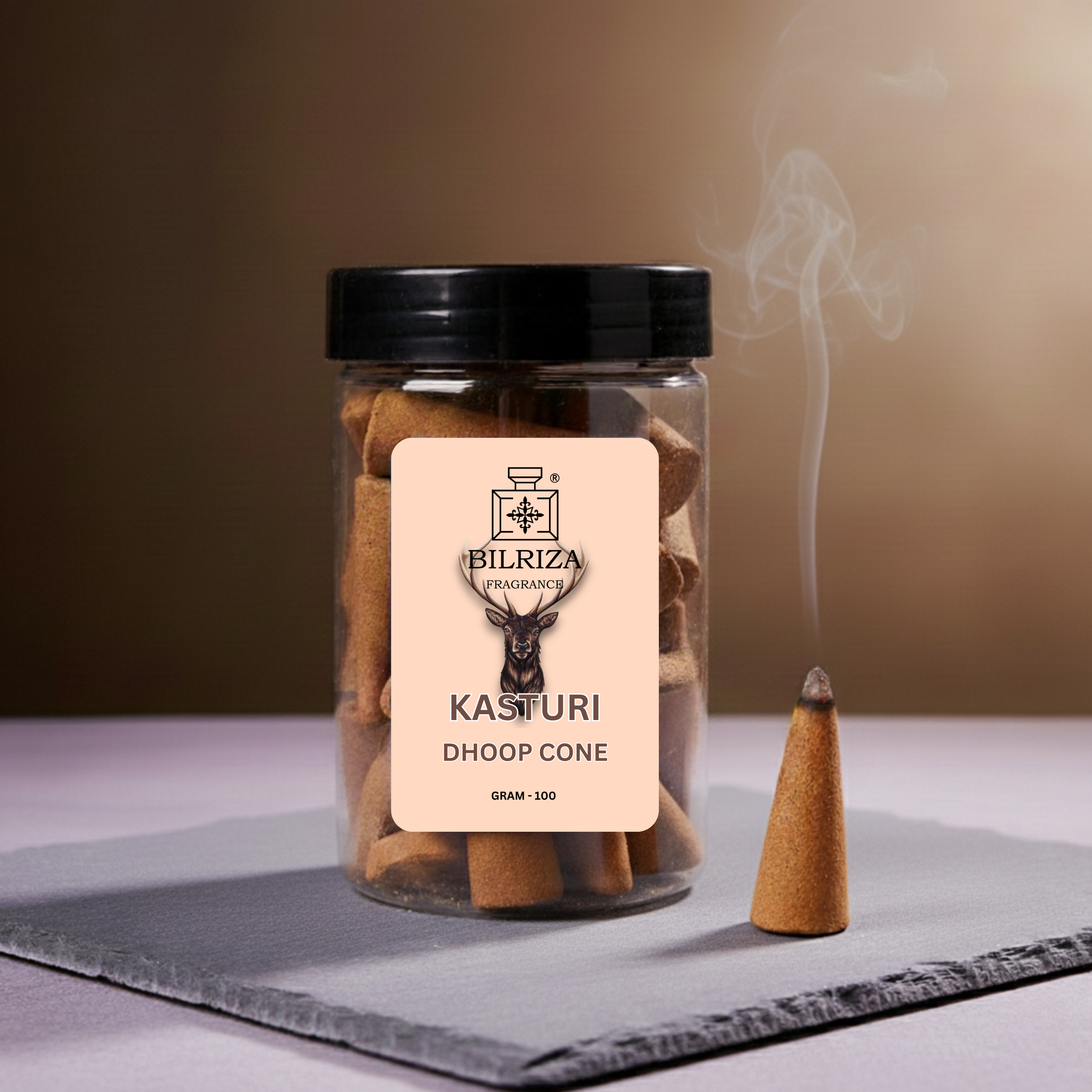 Bilriza Fragrance Kasturi Dhoop Cones – Calming Musk for Puja & Home