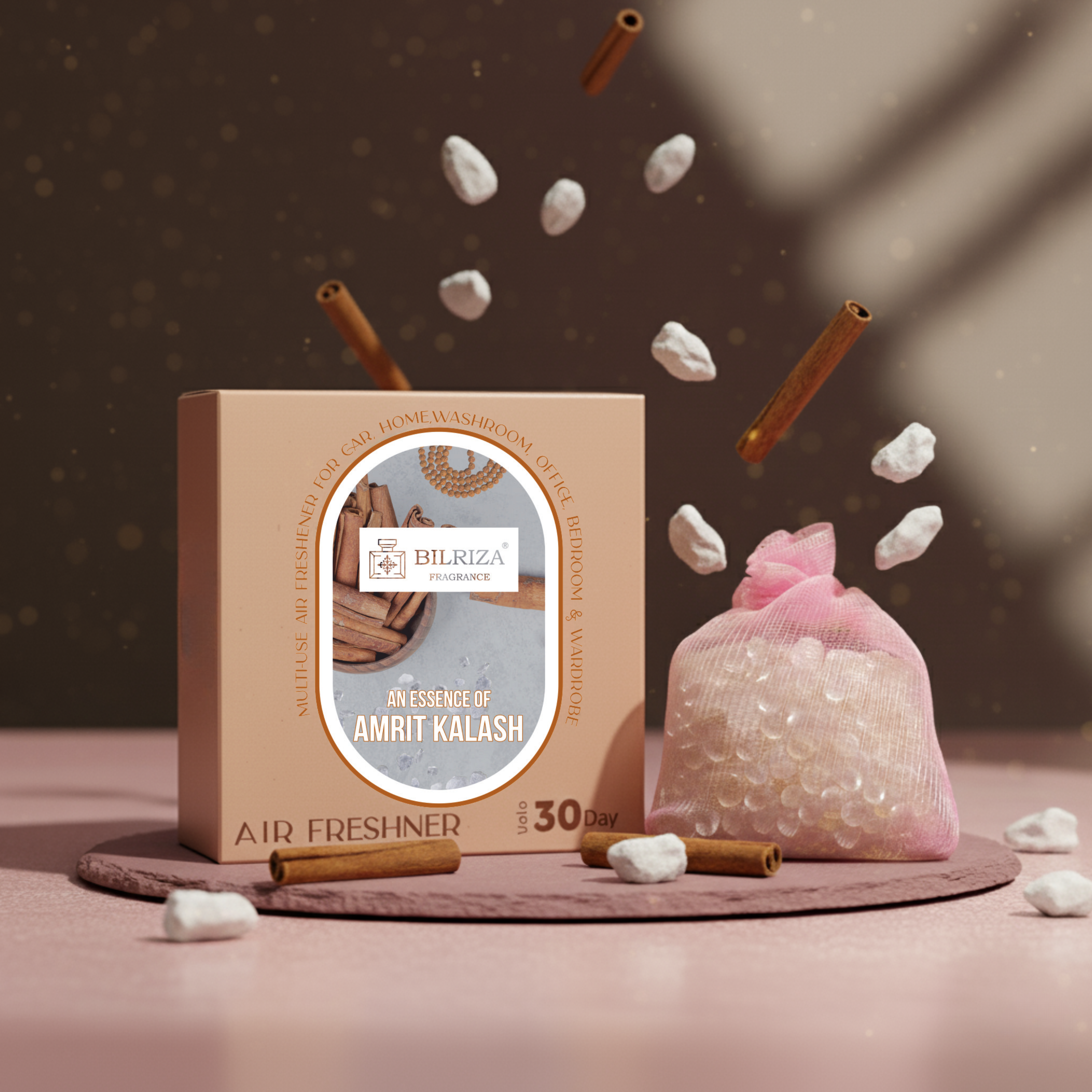 Bilriza Fragrance Amrit Kalash Bag Air Freshener – Spiritual Hanging Scent Bag for Home ,Offish & Car