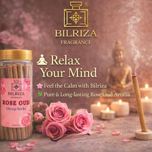 Bilriza Fragrance Rose Oud Bambooless Incense – Long Lasting Aroma, No Charcoal, No Bamboo
