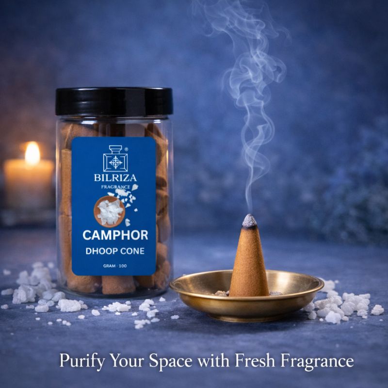 Bilriza Fragrance Camphor Fragrance Dhoop Cones – Natural Air Purifier for Puja & Meditation