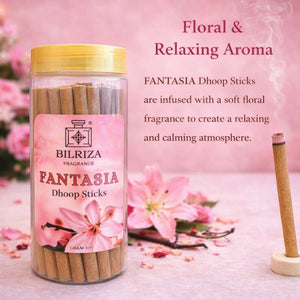 Bilriza Fragrance Fantasia Bambooless Incense  – Long Lasting Aroma, No Charcoal, No Bamboo