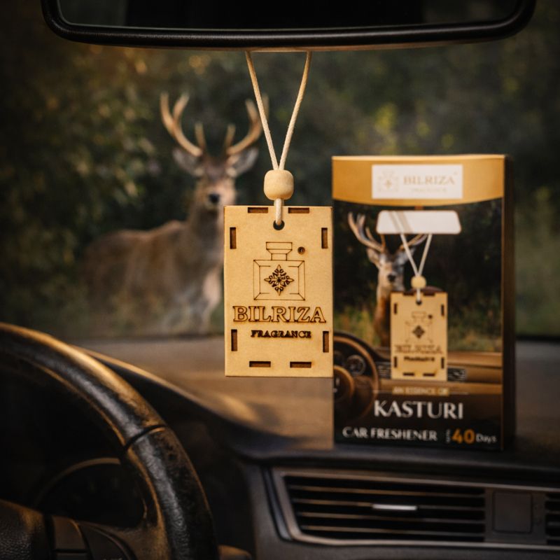 Bilriza Fragrance Kasturi Car Air Freshener Hanging – Effective Odor Eliminator with Musk Scent