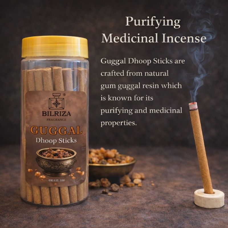 Bilriza Fragrance Guggal Bambooless Incense – Long Lasting Aroma, No Charcoal, No Bamboo