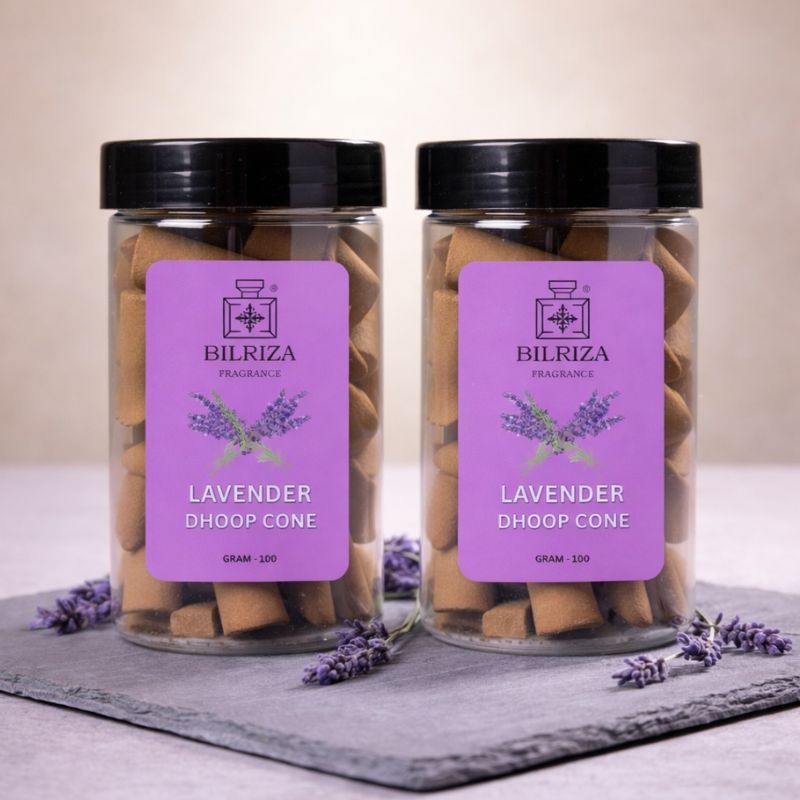 Bilriza Fragrance Lavender Fragrance Dhoop Cones – Natural Air Purifier for Puja & Meditation (100gm 1 each)