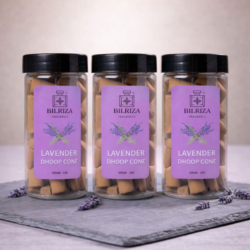 Bilriza Fragrance Lavender Fragrance Dhoop Cones – Natural Air Purifier for Puja & Meditation (100gm 1 each)