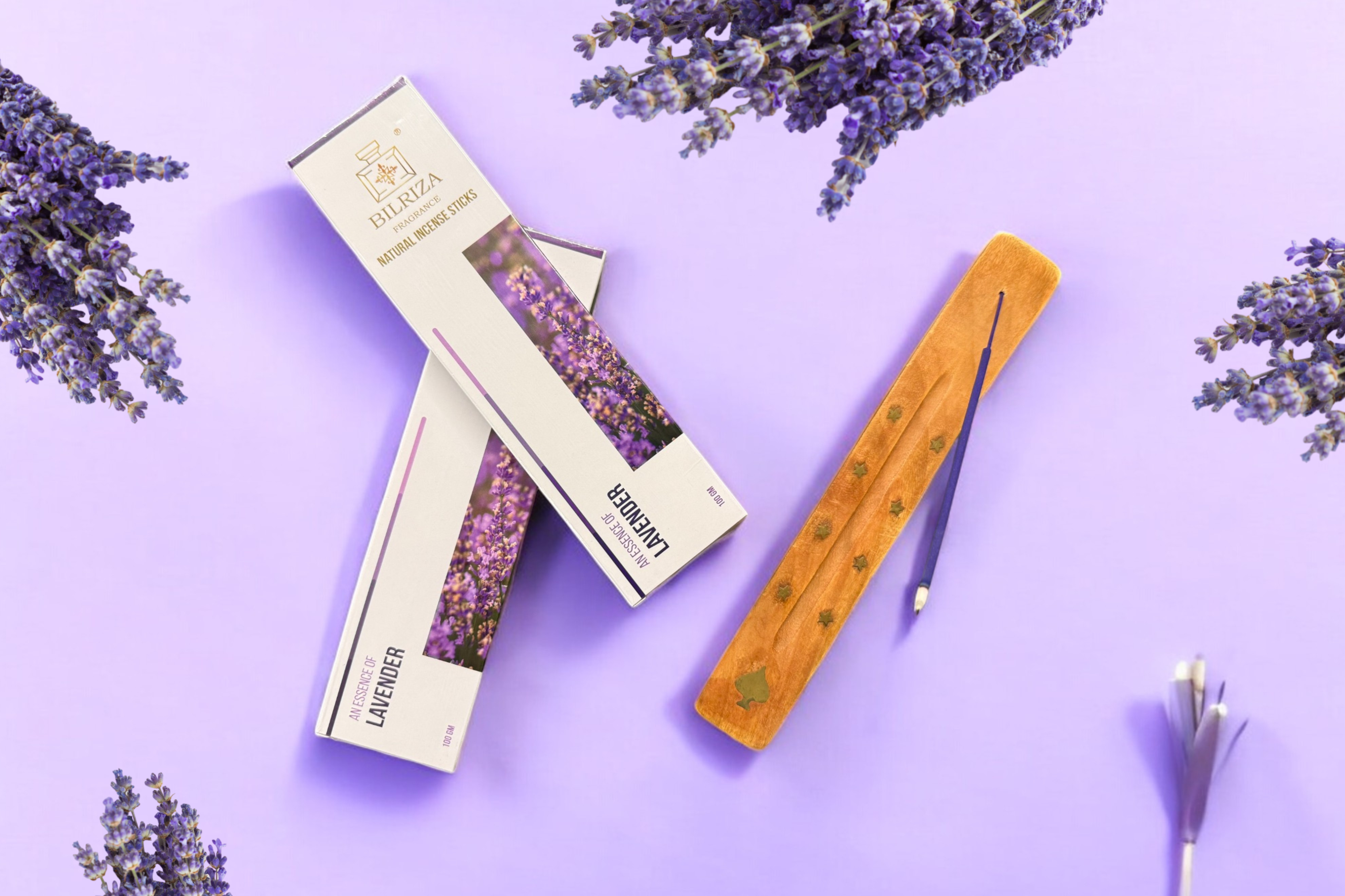 Bilriza Fragrance Lavender Incense Sticks – Long-Lasting Soothing Fragrance Pack of 2 (100gm 1 each)