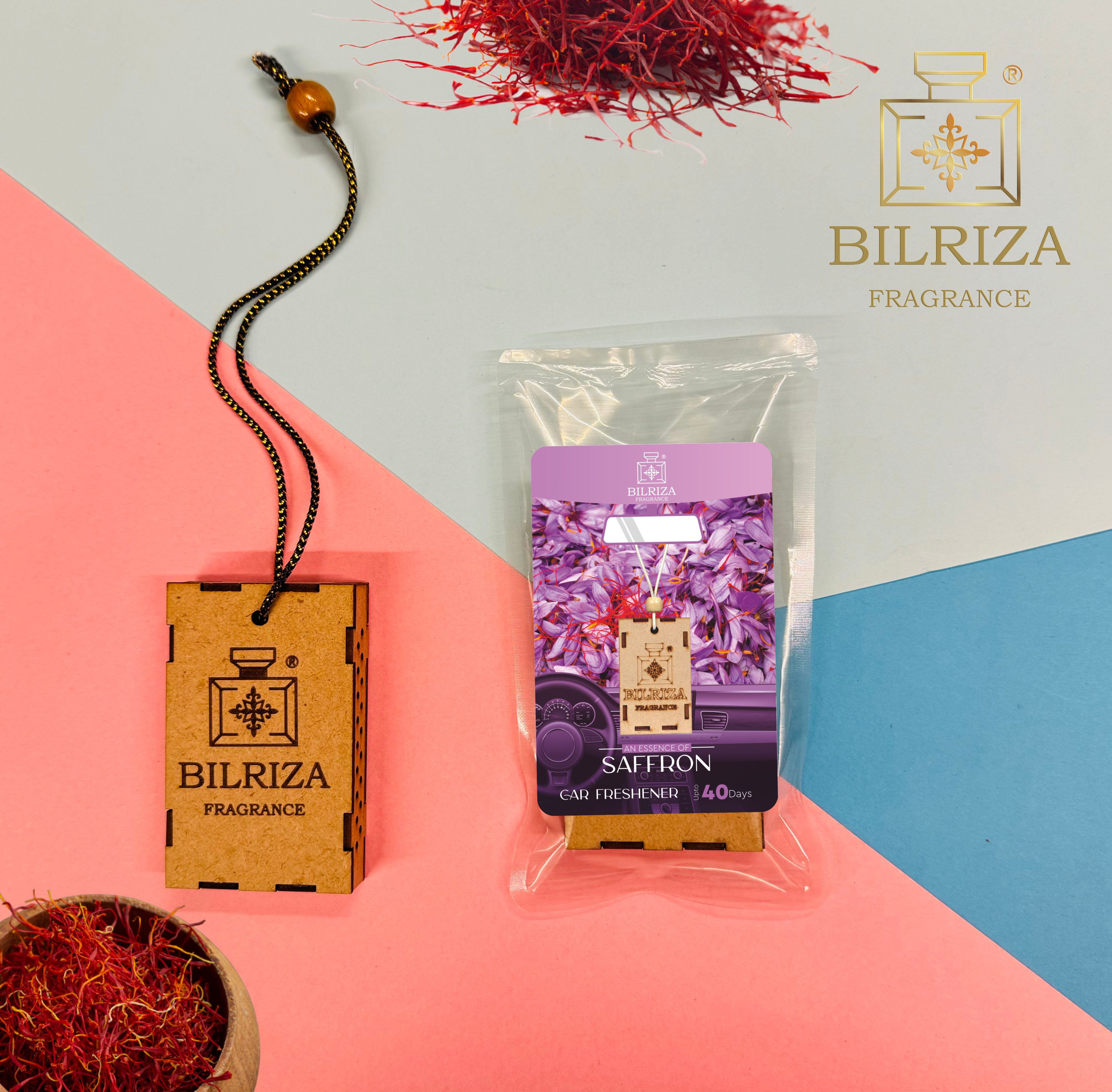 Bilriza Fragrance Saffron Car Air Freshener Hanging – Premium Scent for Elegant Driving