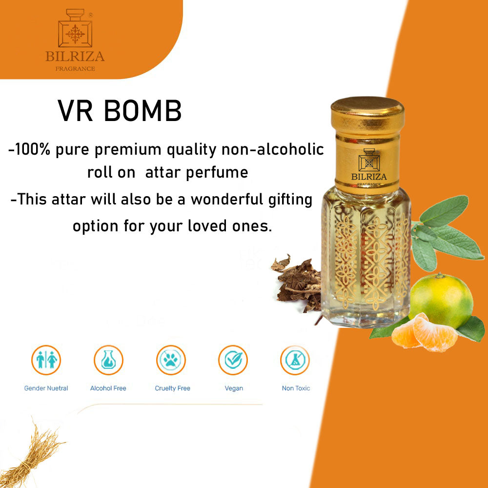 Bilriza Fragrance VR Bomb Attar 6ml – Unisex Long Lasting Alcohol-Free Attar Oil