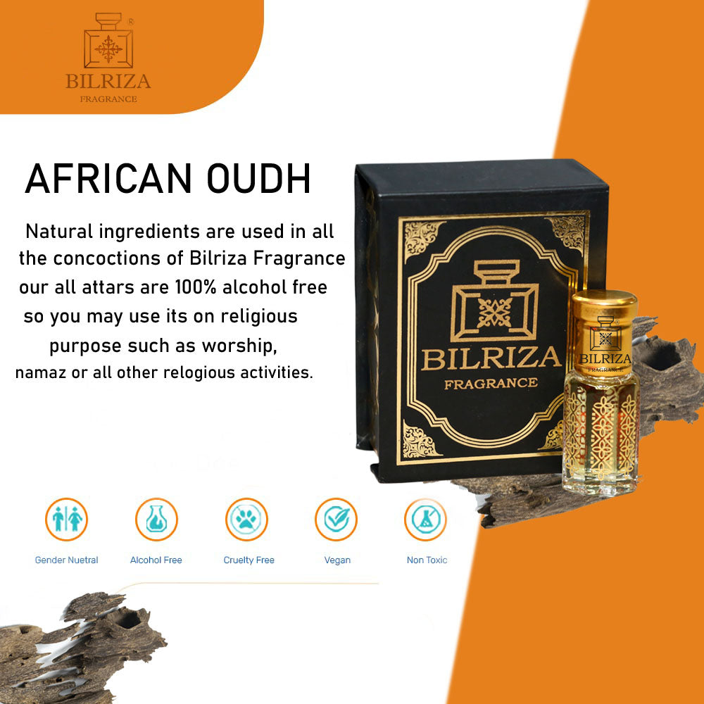 Bilriza Fragrance African Oud Attar – Unisex Long Lasting Alcohol-Free Attar 6ml