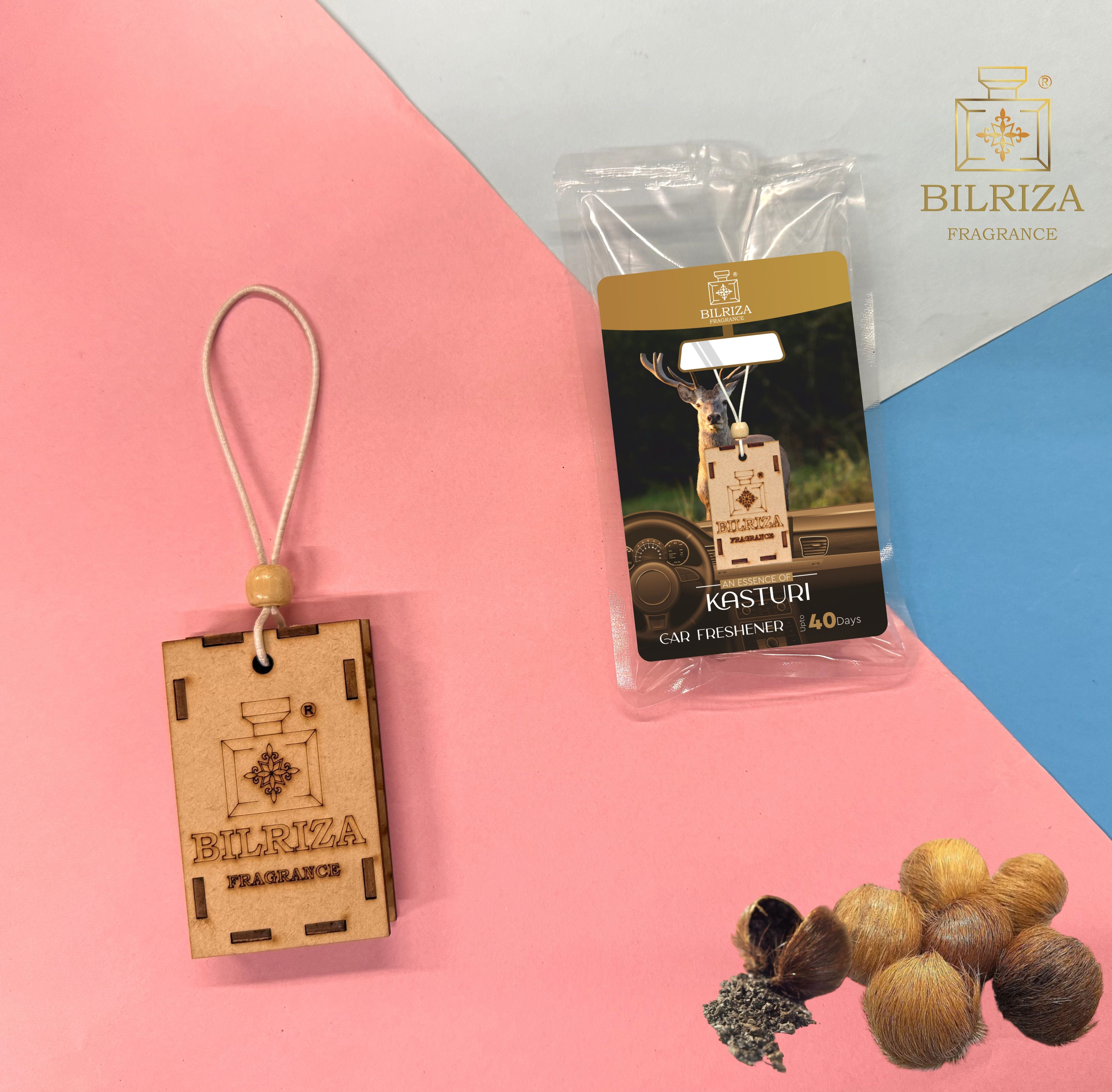 Bilriza Fragrance Kasturi Car Air Freshener Hanging – Effective Odor Eliminator with Musk Scent