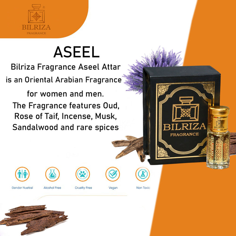 Bilriza Fragrance Aseel Attar – Unisex Long Lasting Alcohol-Free Attar Oil 6ml