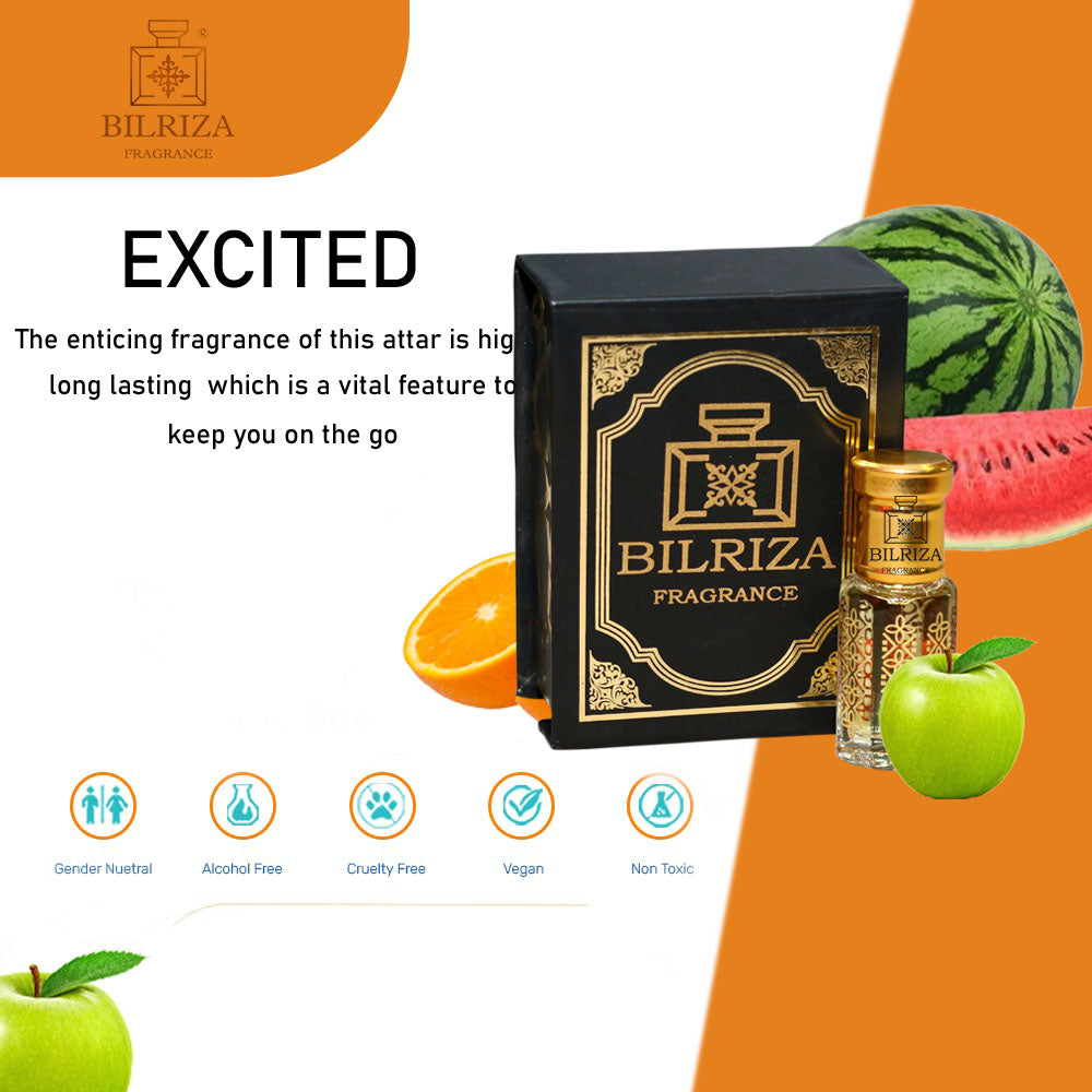 Bilriza Fragrance Excited Attar – Unisex Long Lasting Alcohol-Free Attar Oil 6ml