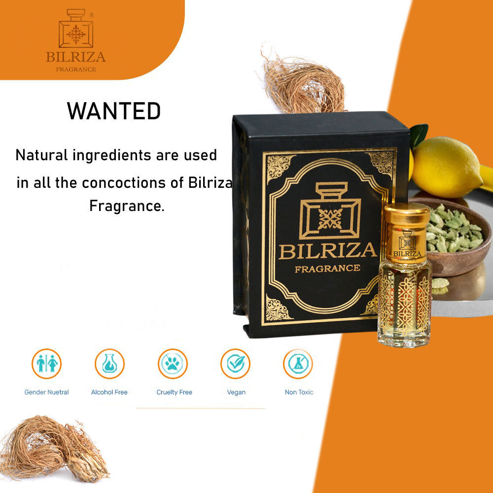 Bilriza Fragrance Wanted Attar 6ml – Unisex Long Lasting Alcohol-Free Attar Oil