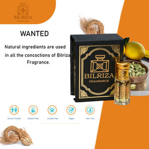 Bilriza Fragrance Wanted Attar 6ml – Unisex Long Lasting Alcohol-Free Attar Oil