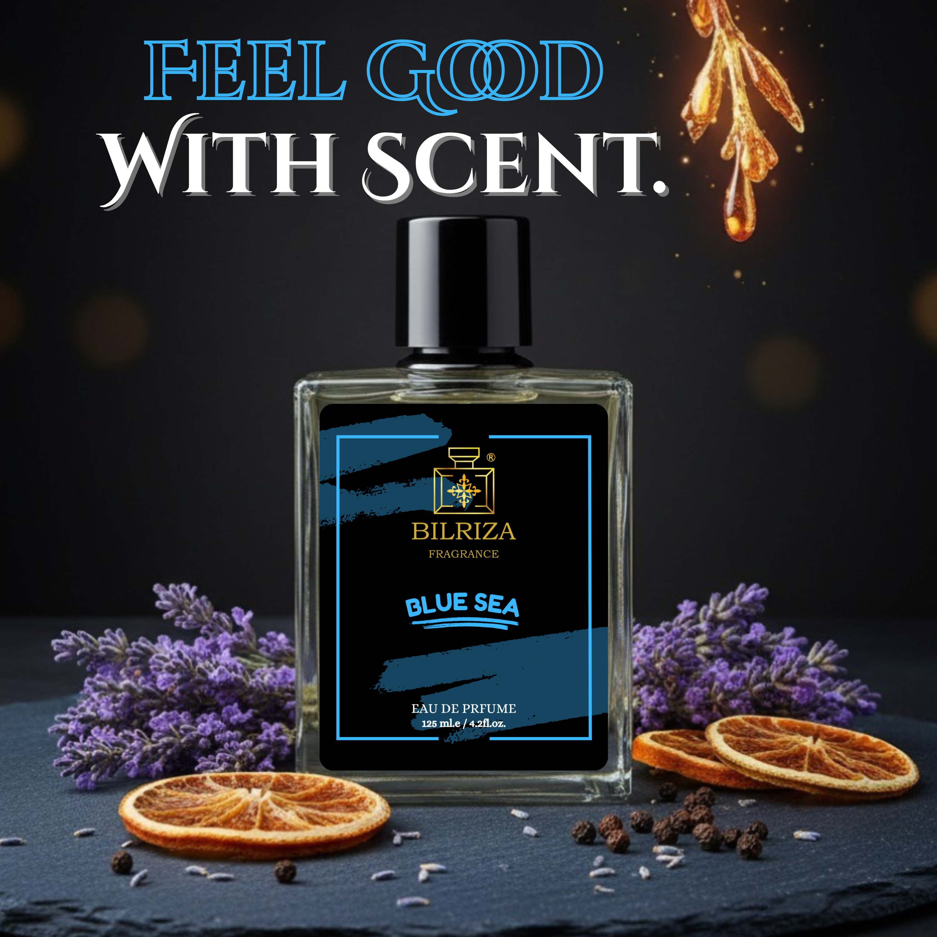 Bilriza Fragrance Blue Sea Perfume 125ml – Best Fresh & Aquatic Perfume with Lasting Aroma