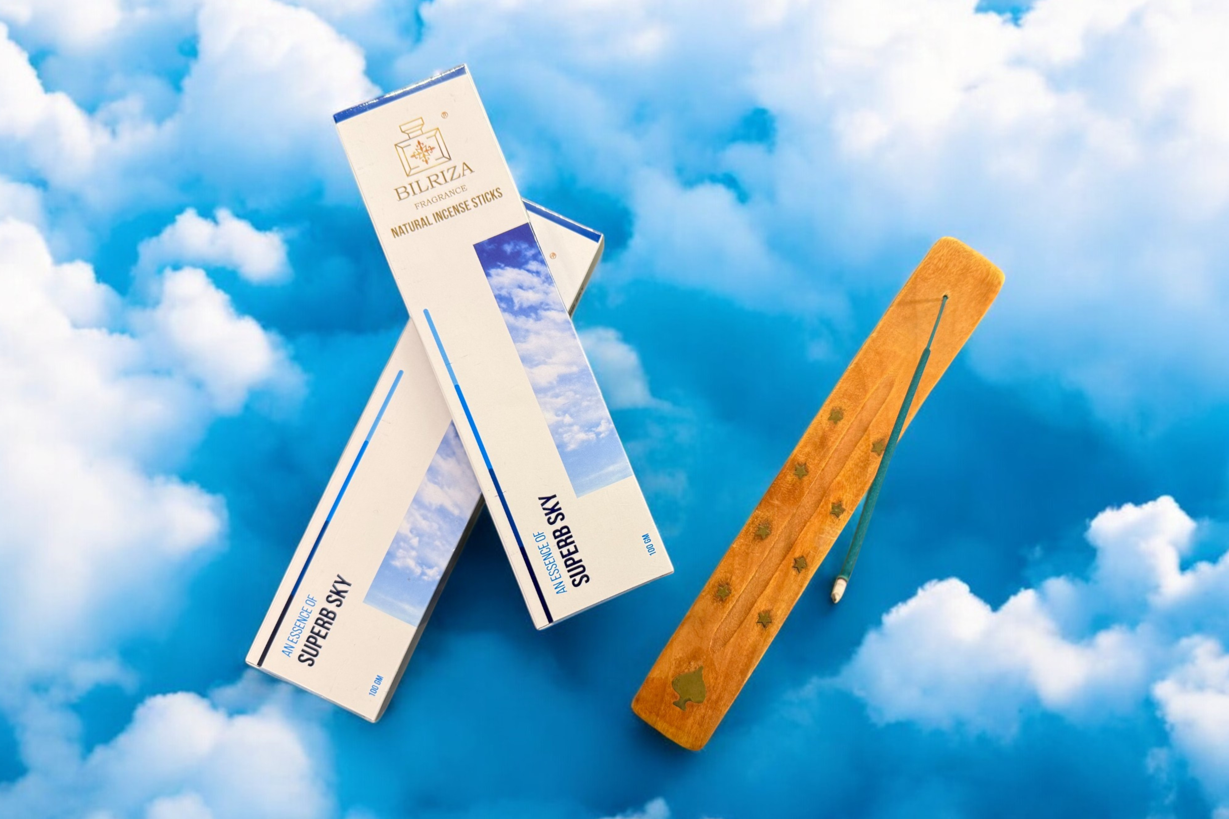 Bilriza Fragrance Superb Sky Incense Sticks – Long-Lasting Fresh Scent for Relaxation Pack of 2 (100gm 1 each)