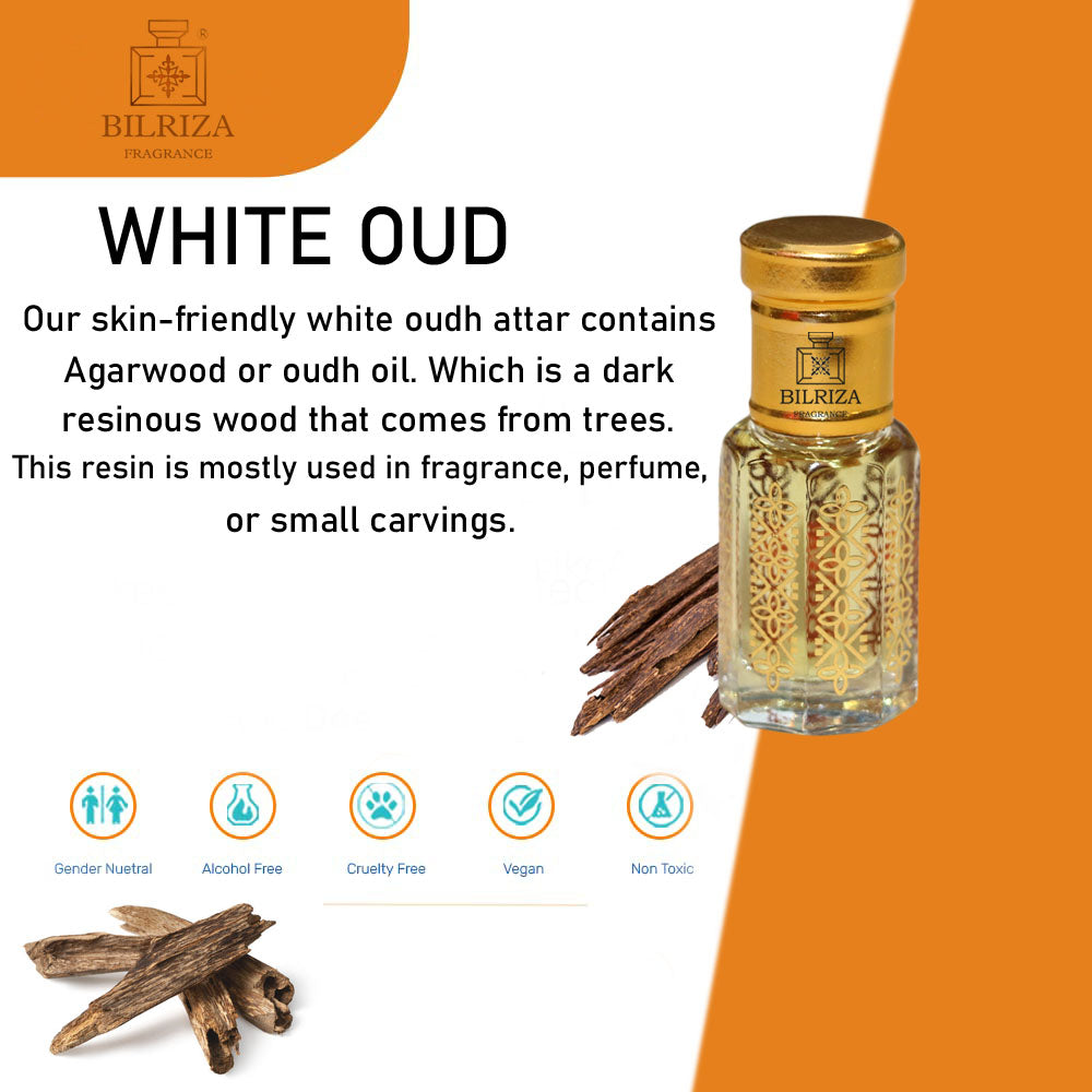 Bilriza Fragrance White Oud Attar 6ml – Unisex Long Lasting Alcohol-Free Attar Oil