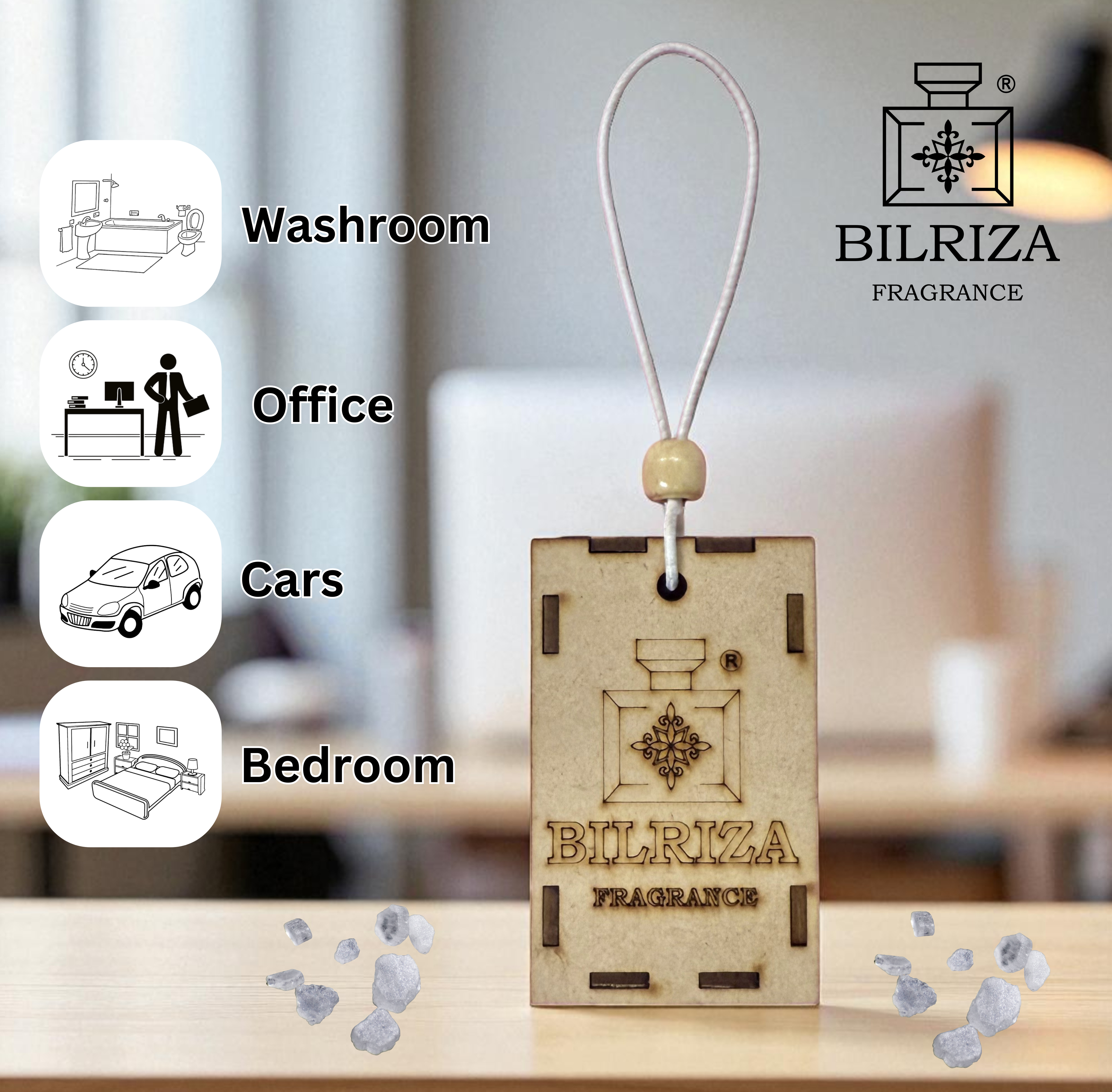 Camphor Hanging Car Air Freshener – Refresh Your Vehicle with Natural Camphor Aroma