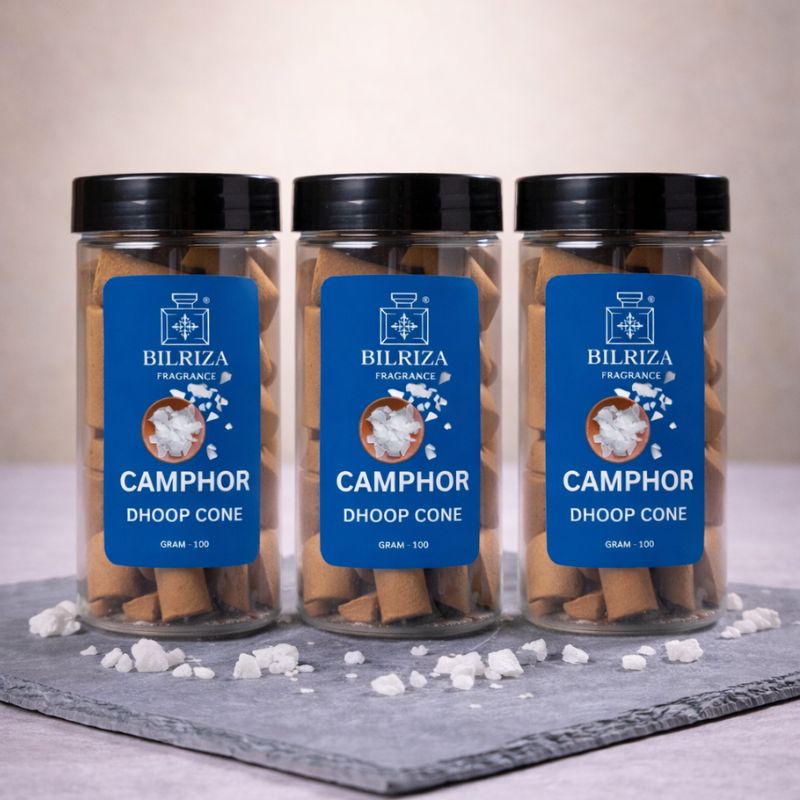 Bilriza Fragrance Camphor Fragrance Dhoop Cones – Natural Air Purifier for Puja & Meditation
