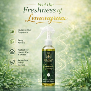 Bilriza Fragrance Lemon Grass Room Spray – Refreshing Air Freshener Spray for Home & Office 200ml