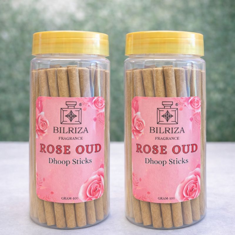 Bilriza Fragrance Rose Oud Bambooless Incense – Long Lasting Aroma, No Charcoal, No Bamboo