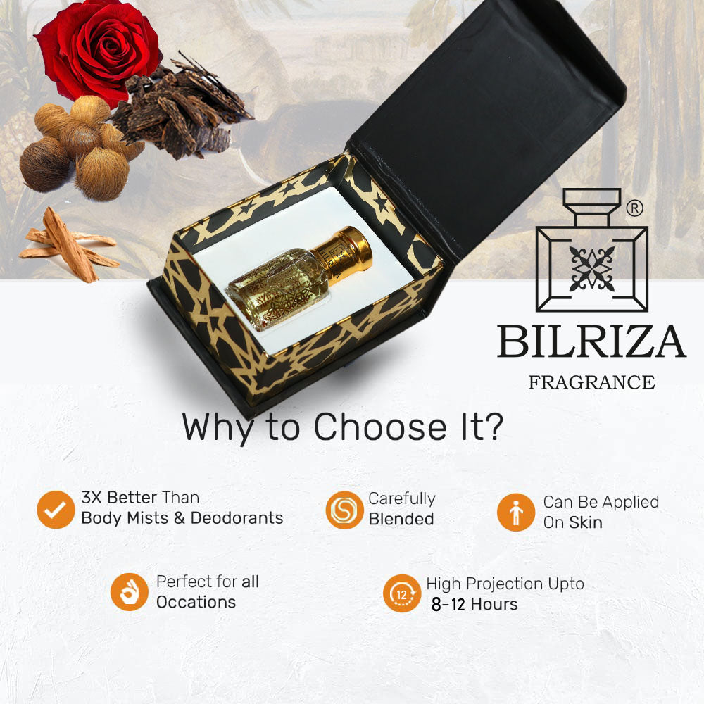 Bilriza Fragrance Badr Oudh Attar – Unisex Long Lasting Alcohol-Free Attar Oil 6ml