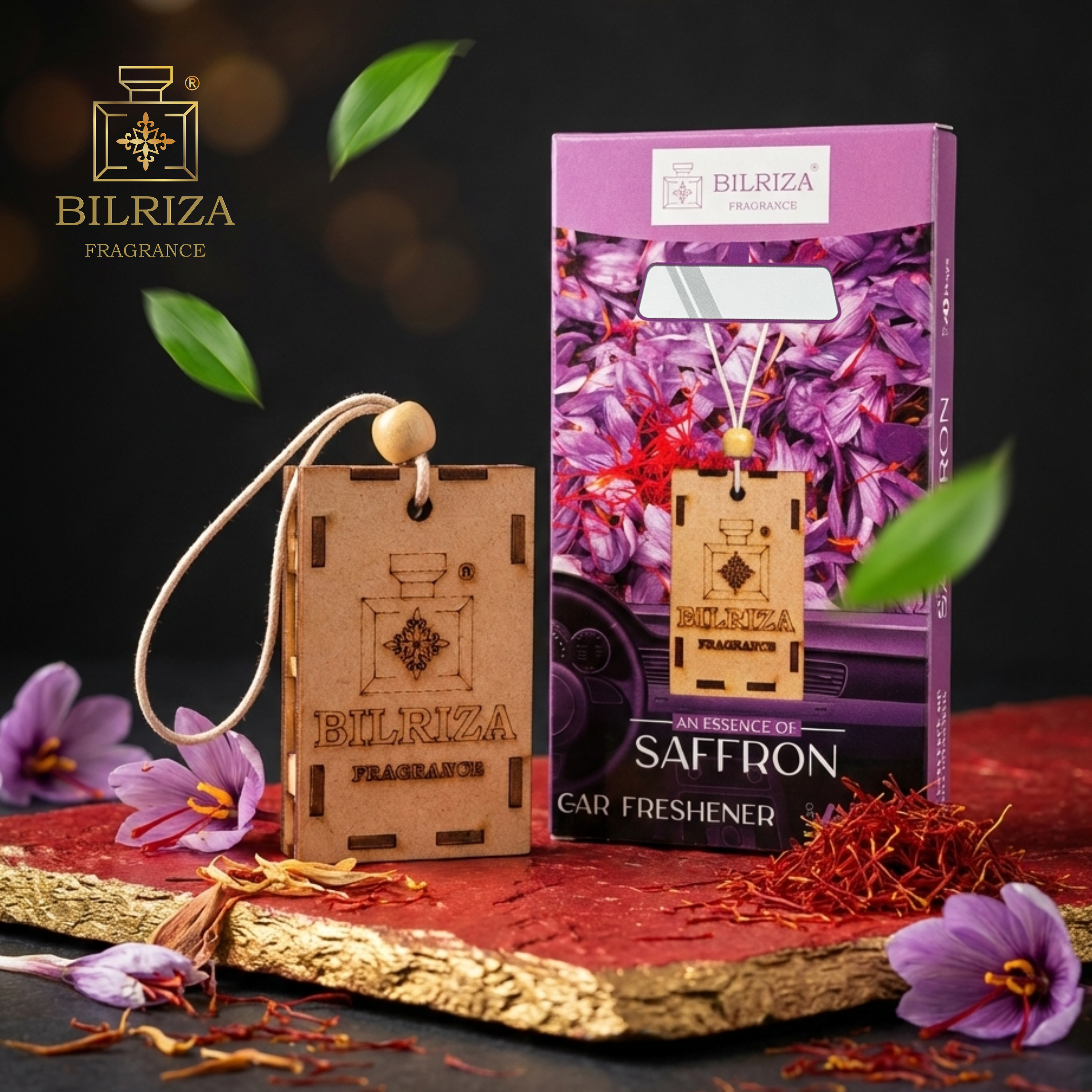 Bilriza Fragrance Saffron Car Air Freshener Hanging – Premium Scent for Elegant Driving