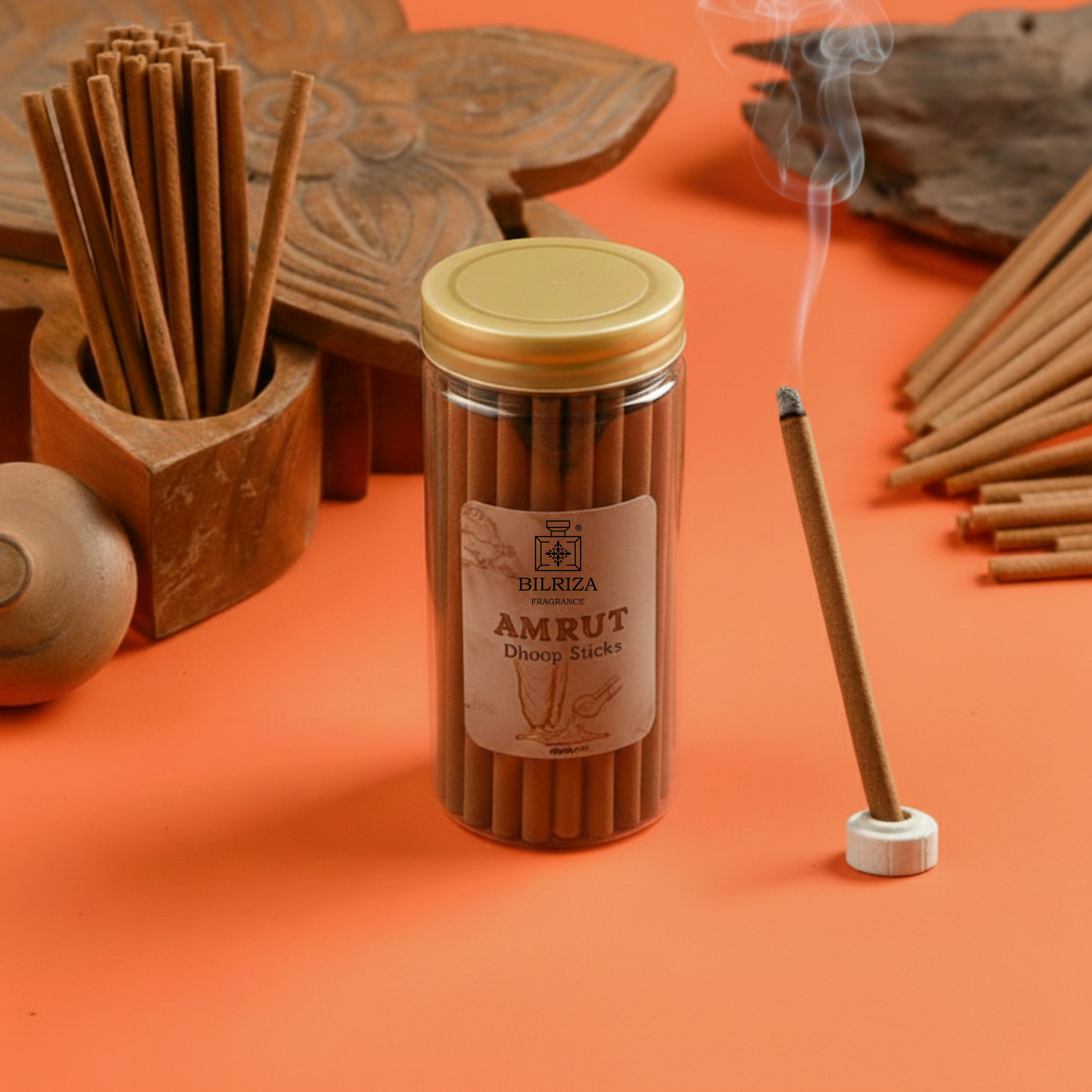 Bilriza Fragrance Amrut Bambooless Incense – Long Lasting Aroma, No Charcoal, No Bamboo