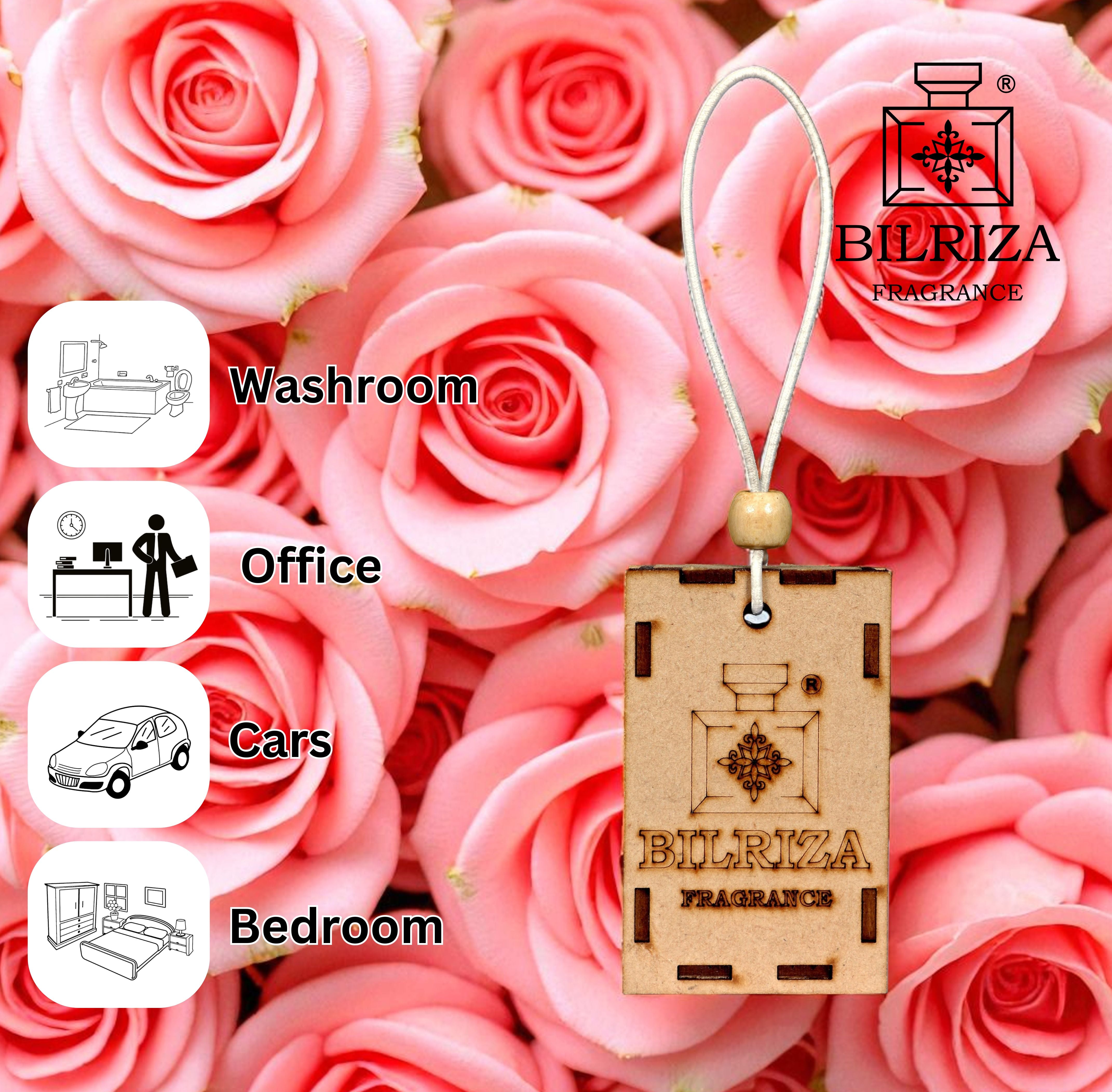 Bilriza Fragrance Pink Rose Car Air Freshener Hanging – Freshen Up with a Delicate Rose Scent