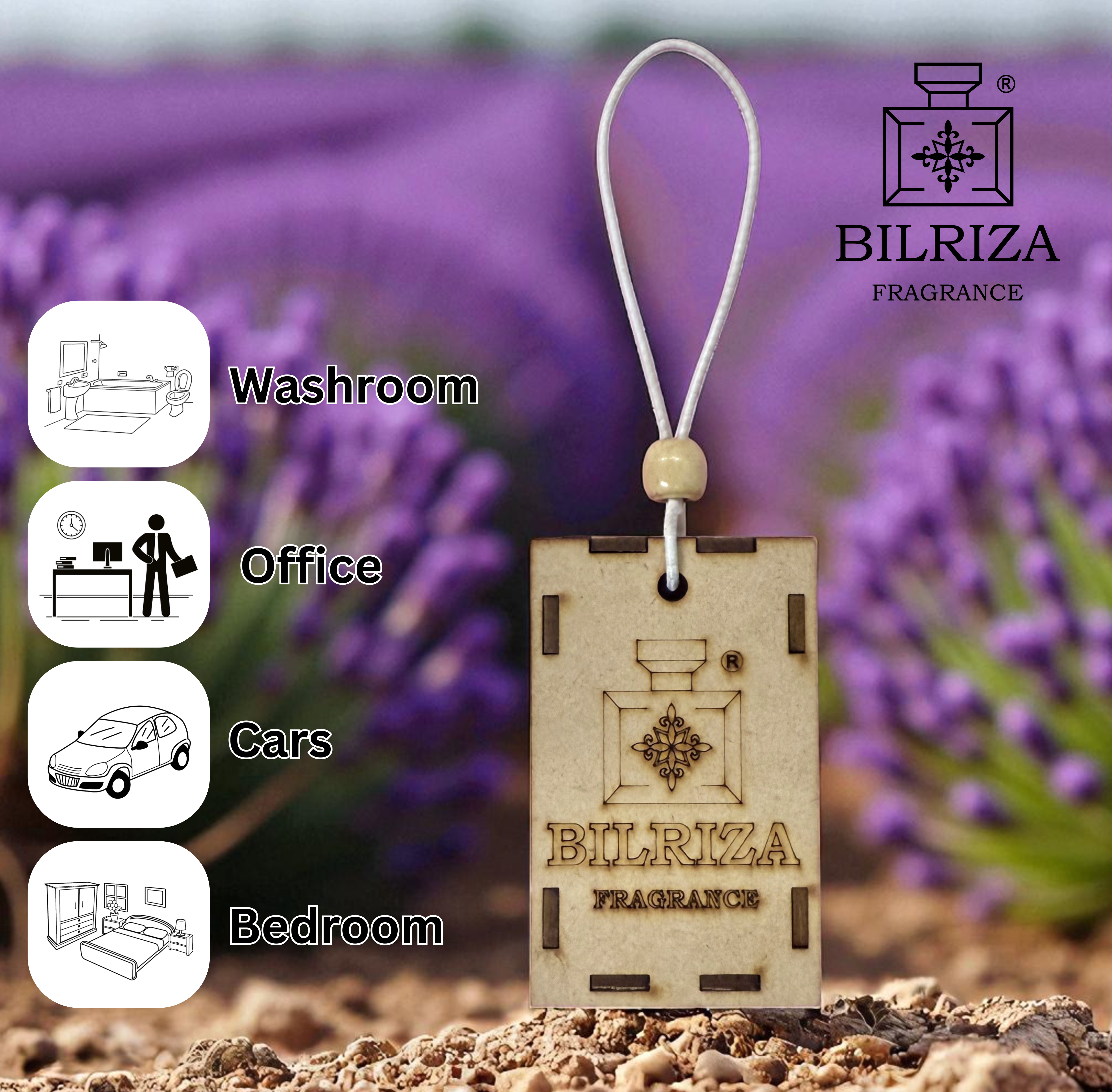 Bilriza Fragrance Lavender Hanging Car Air Freshener – Refresh Your Car with Calming Fragrance