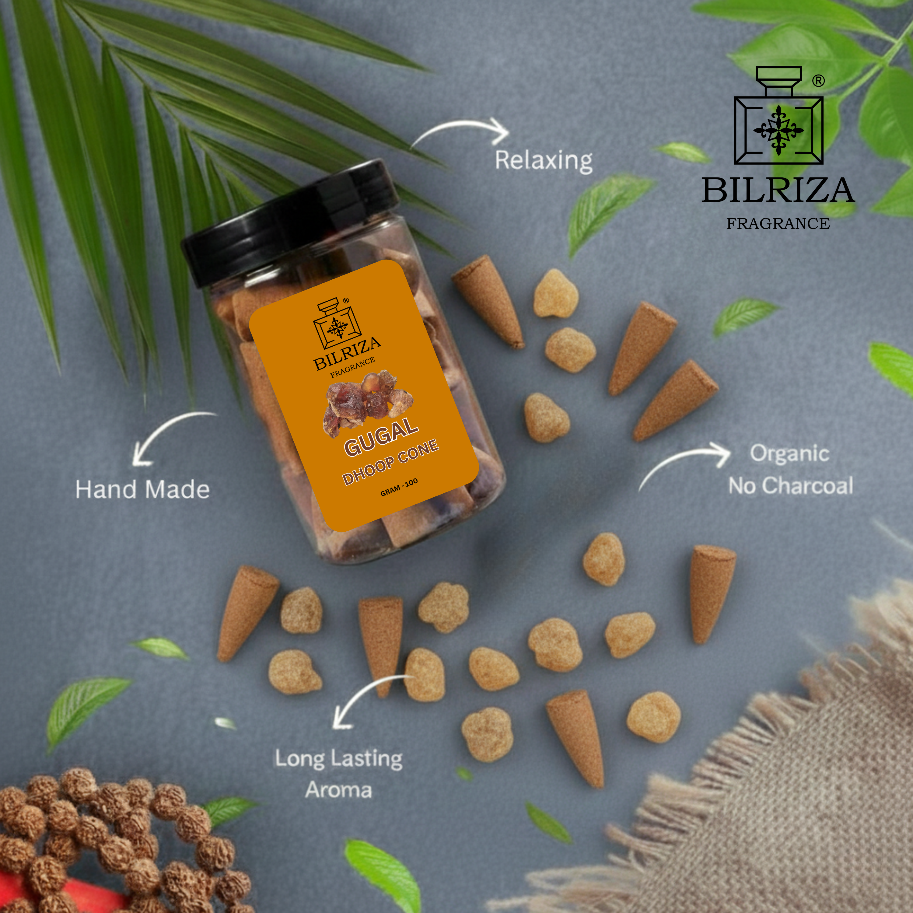 Bilriza Fragrance Gugal Fragrance Dhoop Cones – Traditional Resin Aroma for Meditation & Rituals