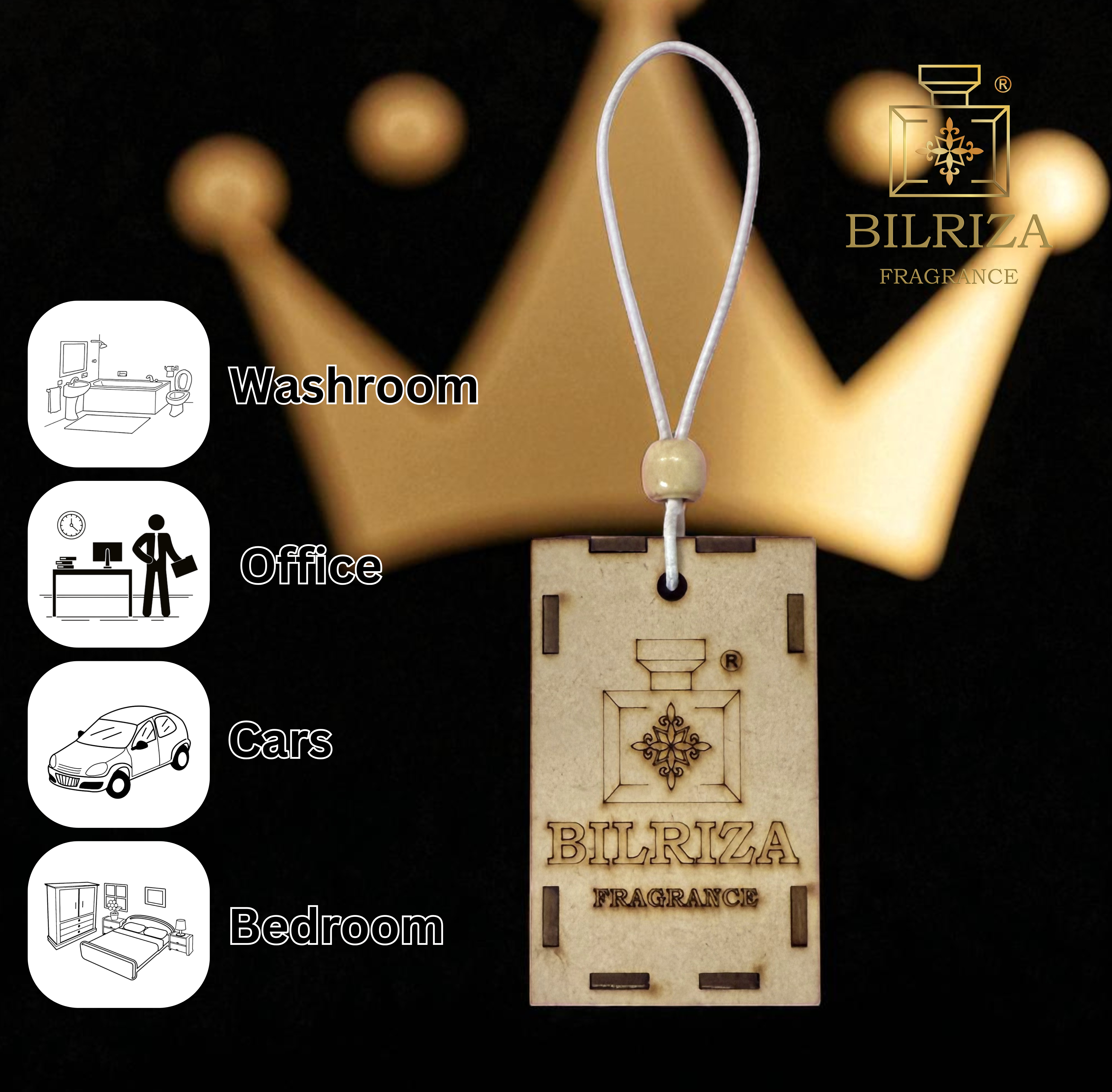 Bilriza Fragrance Royal King Car Air Freshener Hanging – Premium Scent for a Royal Drive