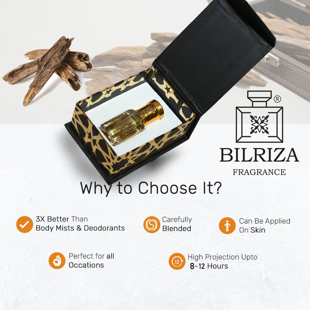 Bilriza Fragrance White Oud Attar 6ml – Unisex Long Lasting Alcohol-Free Attar Oil