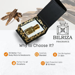Bilriza Fragrance White Oud Attar 6ml – Unisex Long Lasting Alcohol-Free Attar Oil
