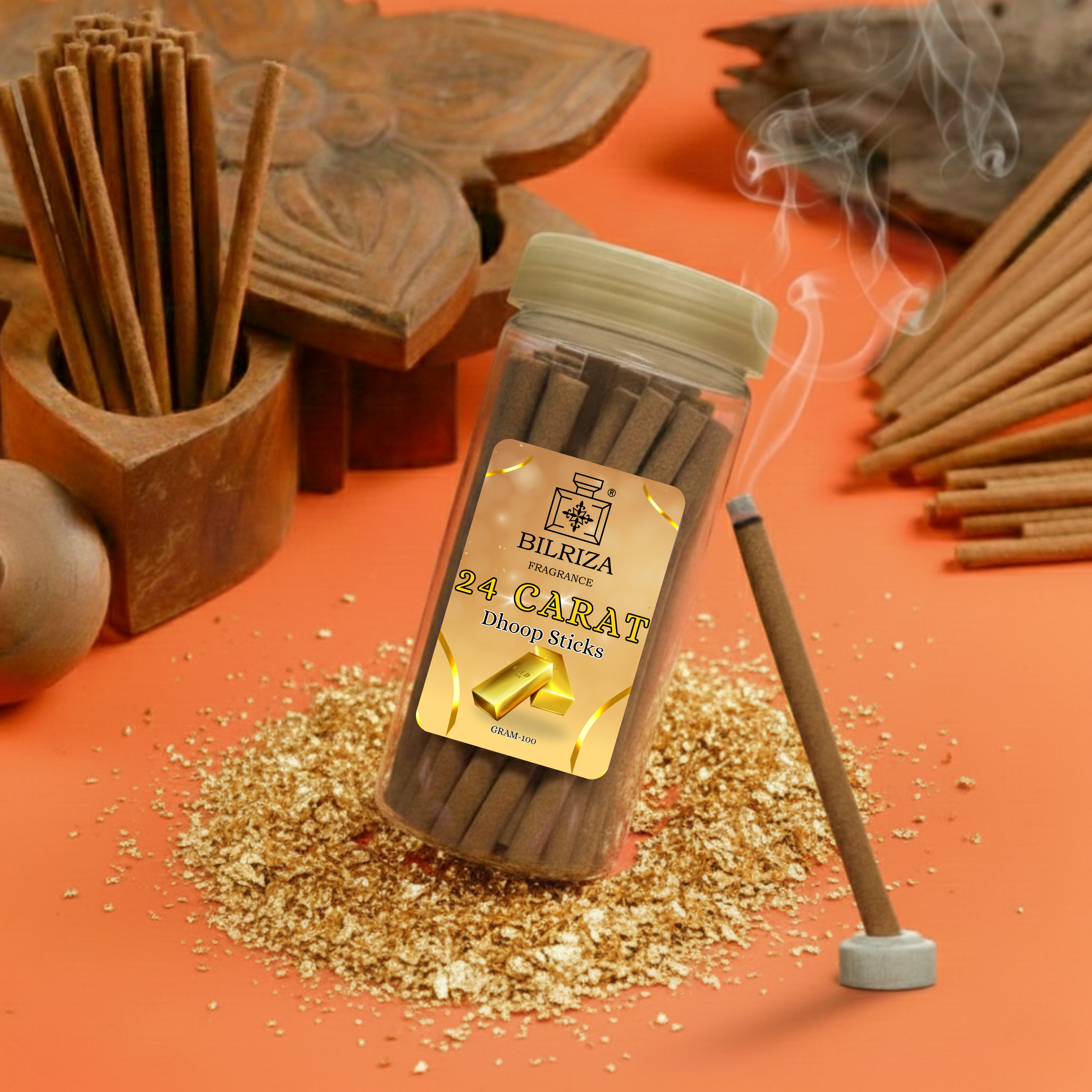 Bilriza Fragrance 24 Carat Bambooless Incense – Long Lasting Aroma, No Charcoal, No Bamboo